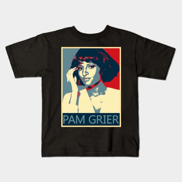 Pam Grier Kids T-Shirt by Kurang Kuning